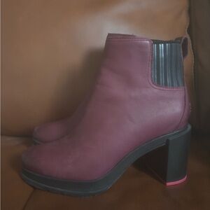 Sorel Women's Heeled Boots in Burgundy and Black
